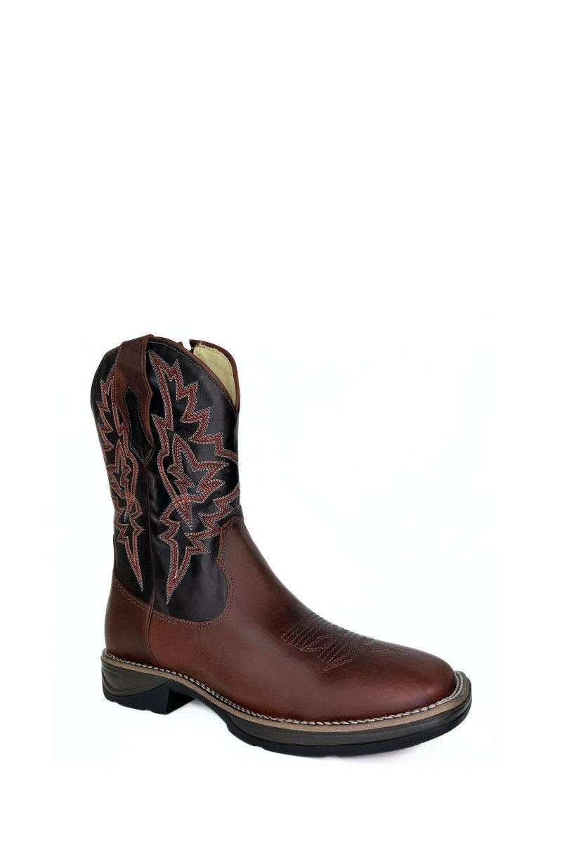 Bota Texana Masculina com Zíper Solado Jump Bico Quadrado 4201