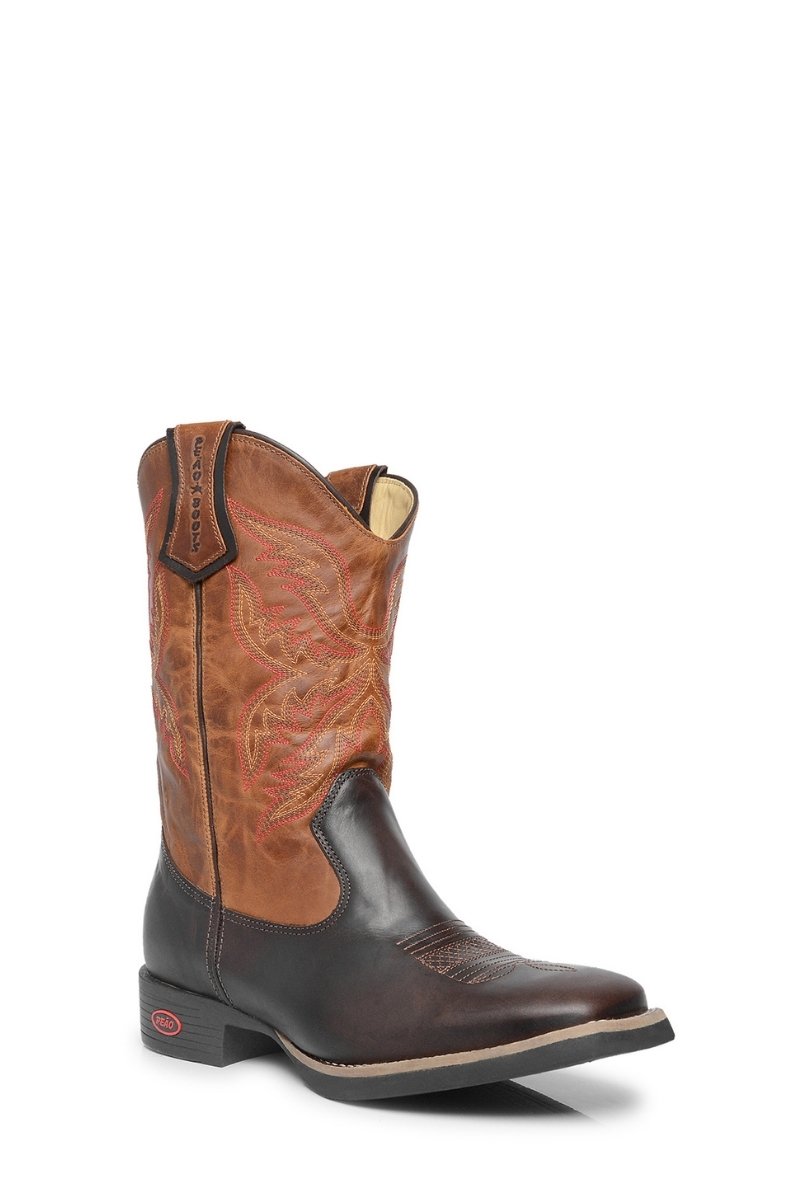 Bota Texana Masculina Bico Quadrado 4801 - Botas Peão - Café